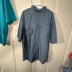 Clearwater Outfitters Blue Short Sleeve Fishing Shirt Size XXL EUC